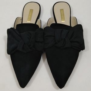 Louise Et Cie Lo Cela Black Bow Mule Flats 7.5M